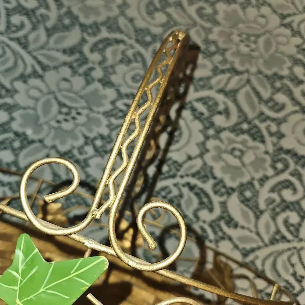 Gold Woven Metal Holiday Basket Decor